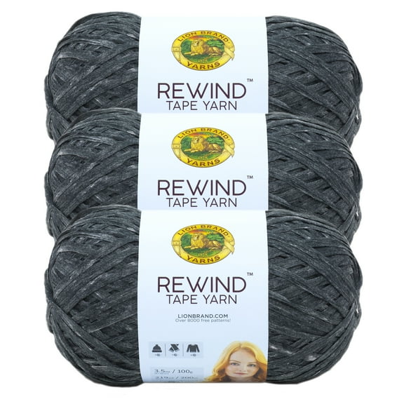 Lion Brand Yarn Rewind Moto Jacket Bulky Yarn Polyester, Viscose Yarn 3 Pack