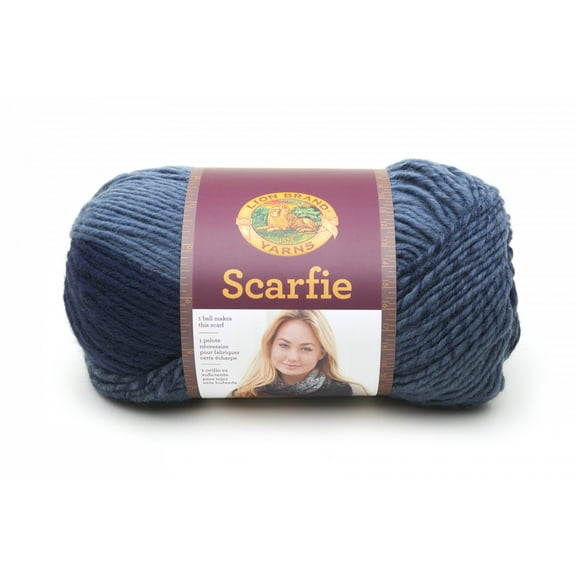 Lion Brand Yarn Scarfie Denim Navy 826-204 Fashion Wool Yarn