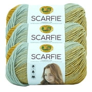Lion Brand Yarn Scarfie Ice/Gold Scarf Bulky Acrylic, Wool Multi-Color Yarn 3 Pack