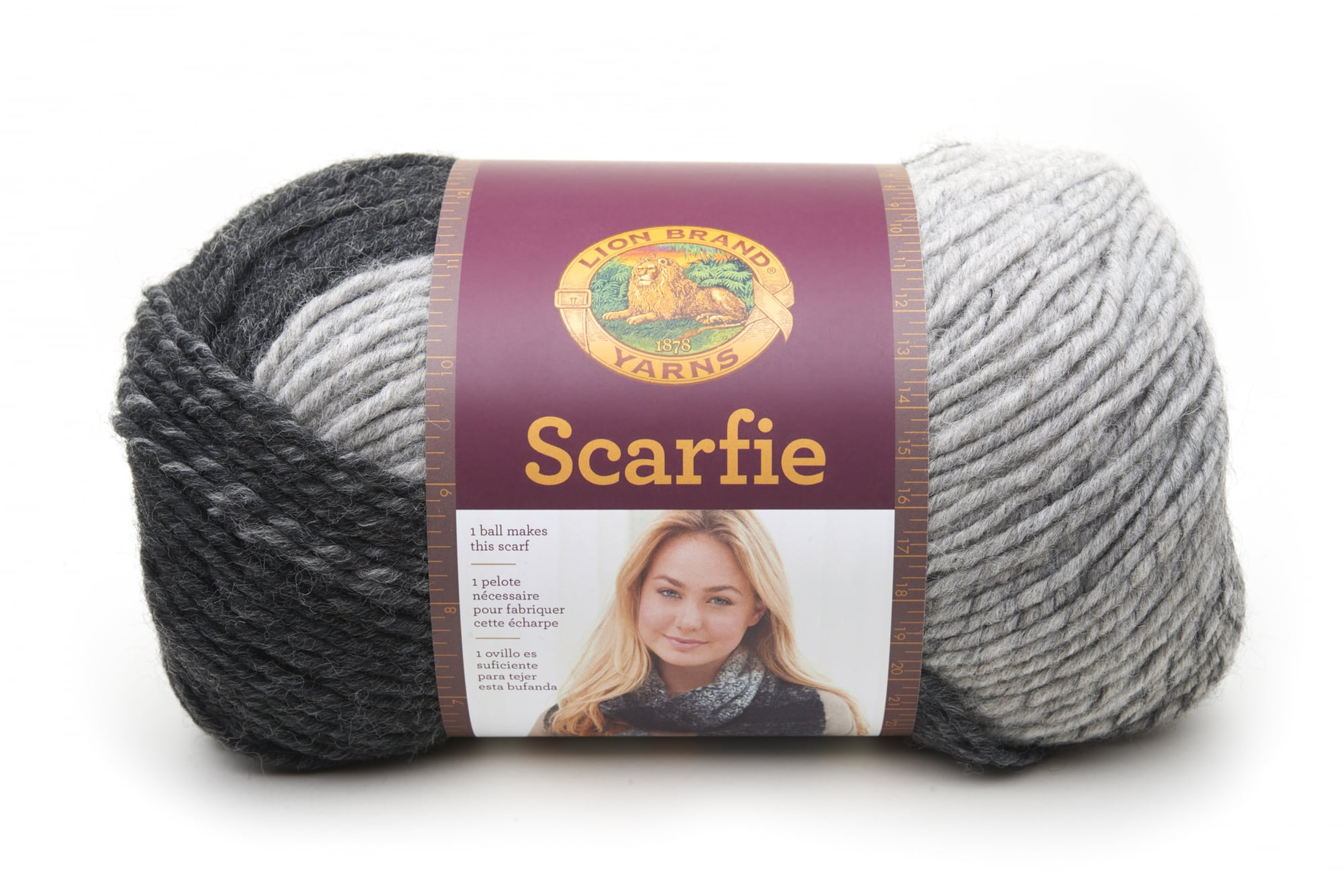 3 Pack Lion Brand Scarfie Yarn-Cream/Silver 826-216 - GettyCrafts