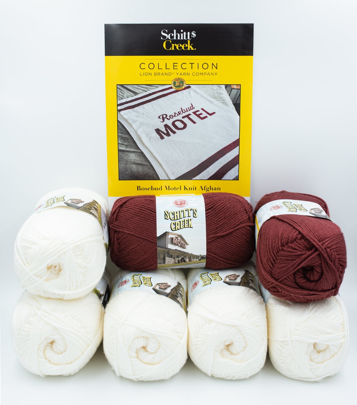 Lion Brand Yarn Schitt's Creek Bundle Rosebud Motel Afghan Knit Pattern