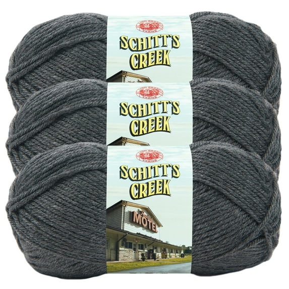 Lion Brand Yarn Schitt's Creek Yarn Finding David Medium Acrylic Gray Yarn 3-Pack