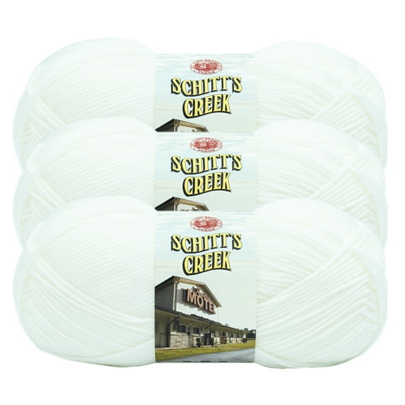 Lion Brand Yarn Schitt's Creek Yarn Hide Your Diamonds Medium Acrylic White Yarn 3-Pack