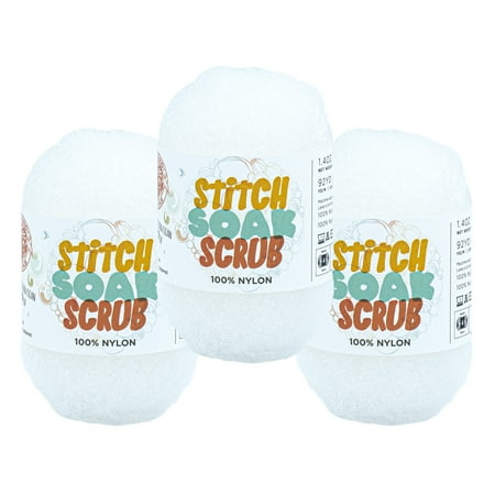 Lion Brand Yarn Stitch Soak Scrub Coconut Milk Medium Nylon Yarn 3 Pack