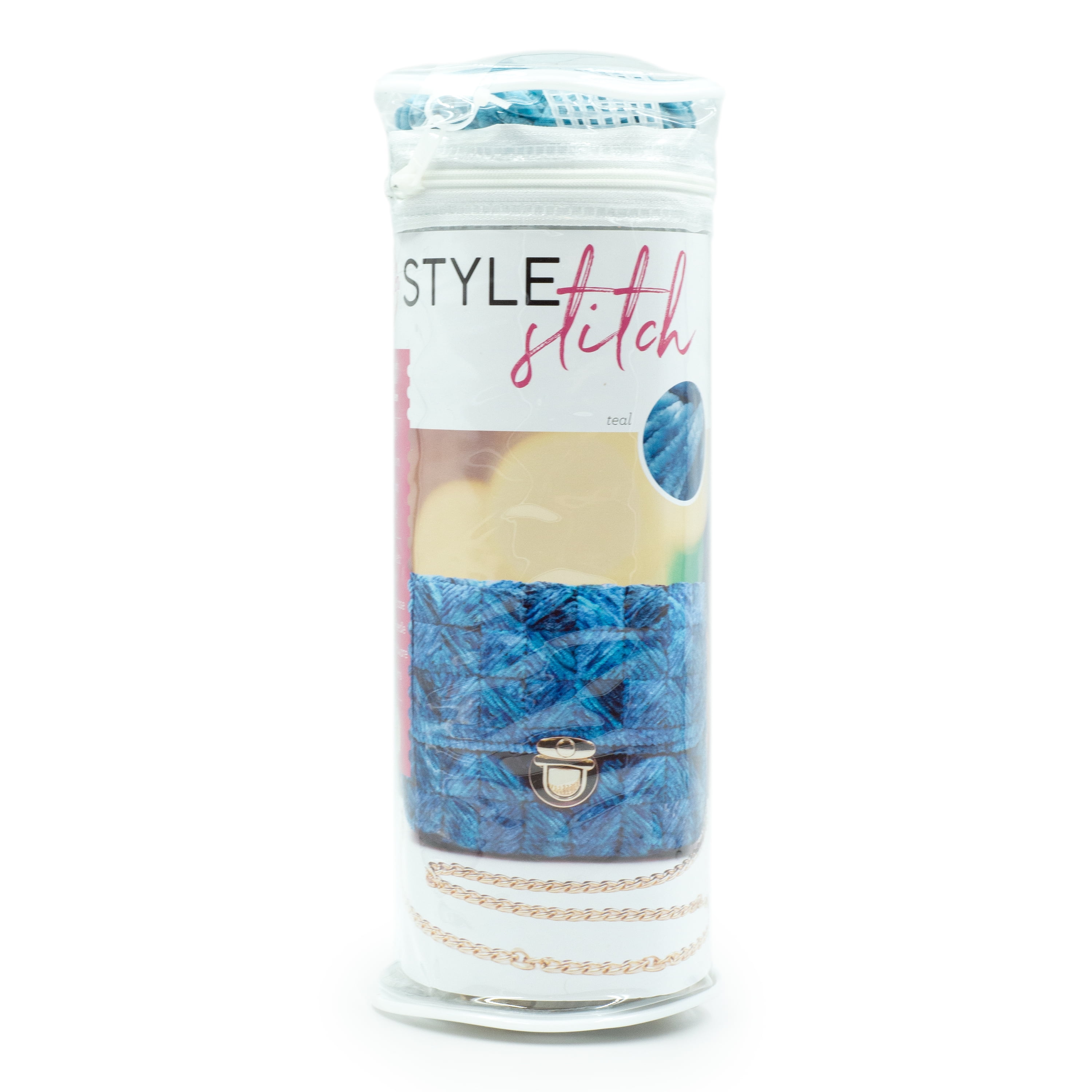 Lion Brand Yarn Style Stitch Teal Purse Kit Polyester Blue Kit 1 Pack