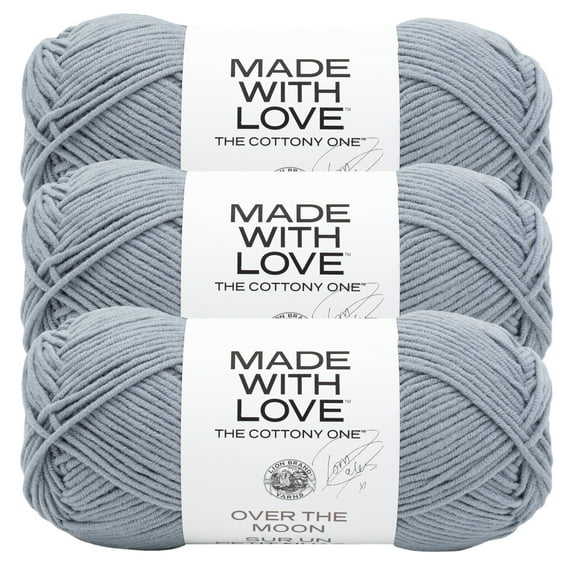 Lion Brand Yarn Tom Daley - The Cottony One Over The Moon Medium Cotton, Acrylic Yarn 3 Pack