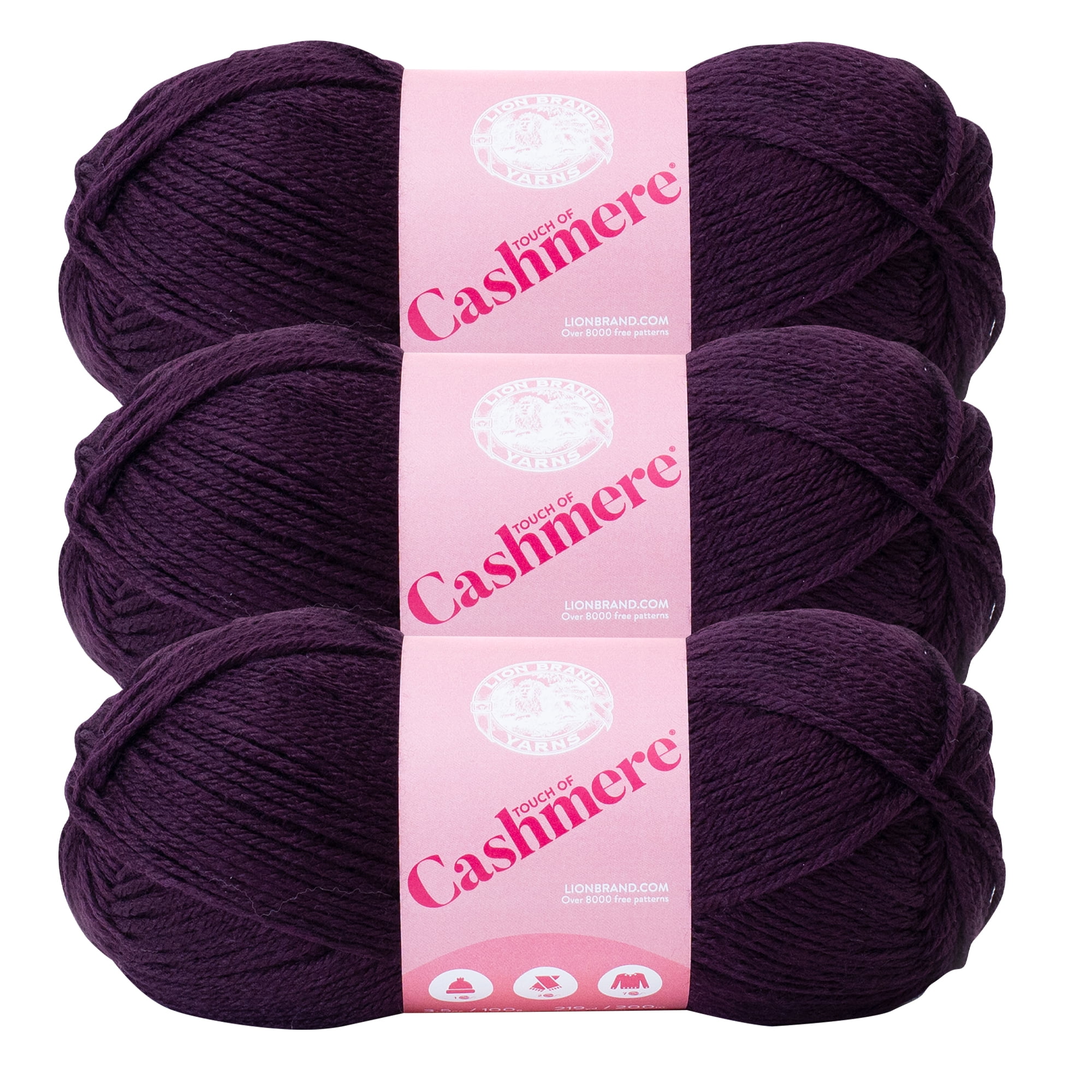 Lion Brand Yarn Touch of Cashmere Rouge Touch of Luxe Collection Medium  Acrylic, Cashmere Red Yarn 3 Pack 