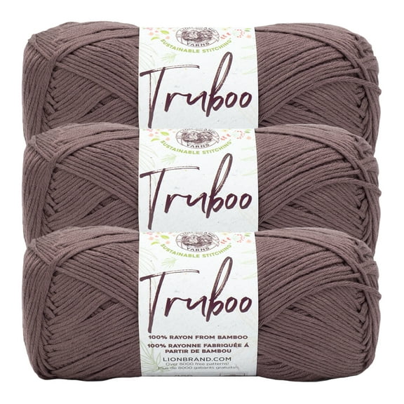 Lion Brand Yarn Truboo Sable Light Rayon from Bamboo Yarn 3 Pack