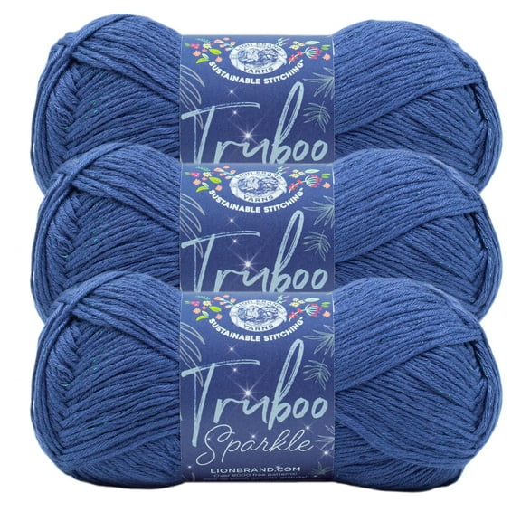 Lion Brand Yarn Truboo Sparkle Night Sky Yarn 3 Pack