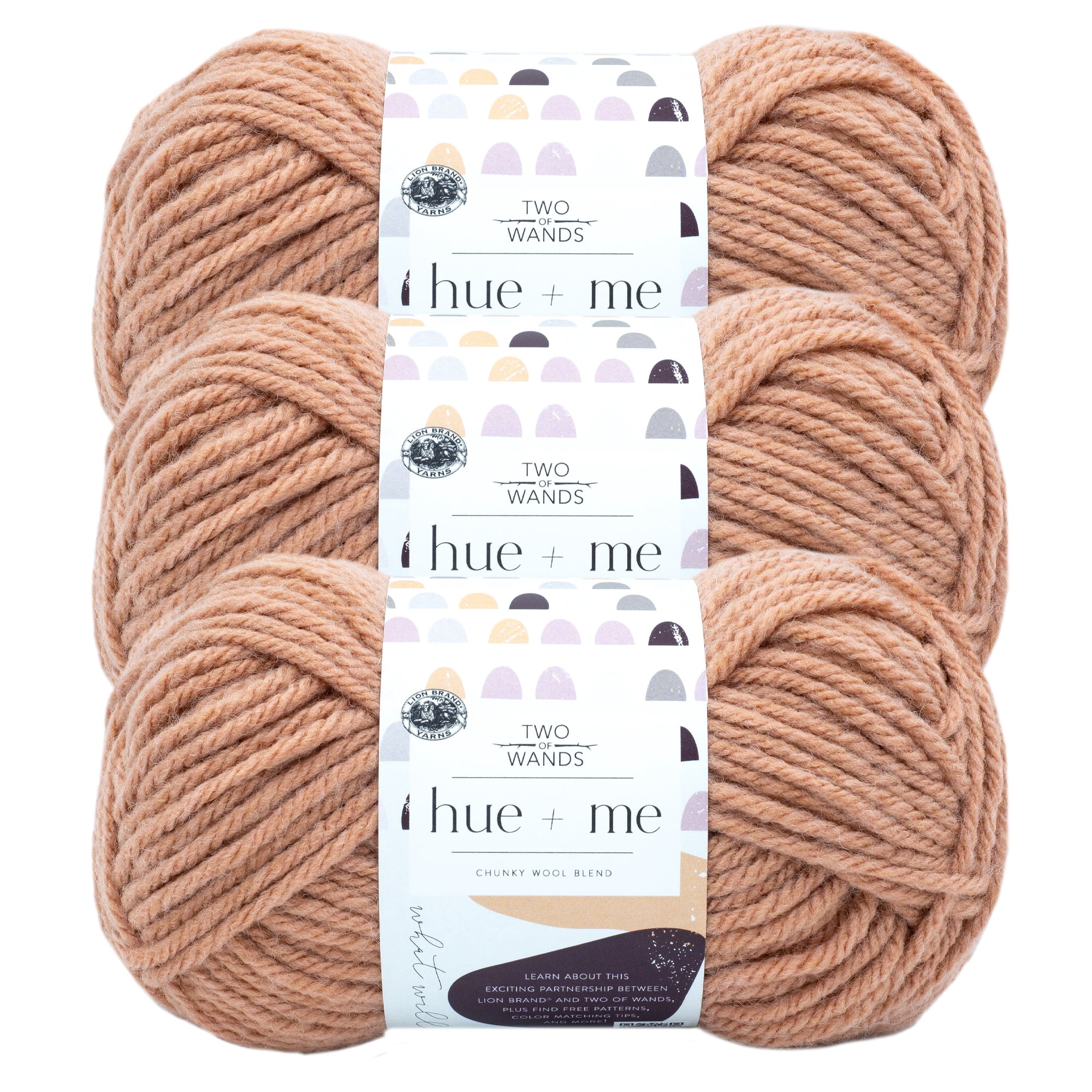 Lion Brand Yarn Hue + Me Bellini Bulky Yarn Acrylic, Wool Yarn 3 Pack