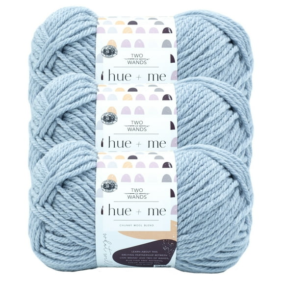 Lion Brand Yarn Hue + Me Ozone Bulky Yarn Acrylic, Wool Yarn 3 Pack