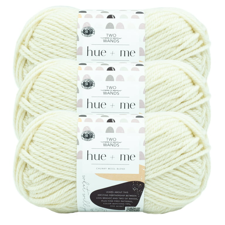 Lion Brand Yarn Hue + Me Yarn for Knitting, Crocheting, and Crafting, Bulky  and Thick, Soft Acrylic and Wool Yarn, Crush, (1-Pack)
