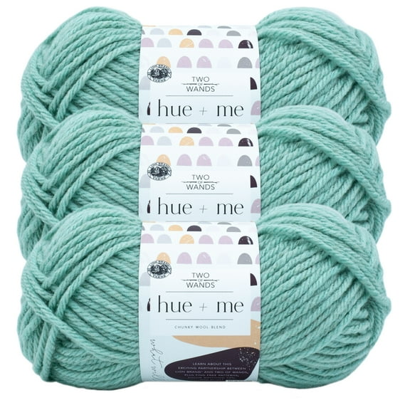 Lion Brand Yarn Hue + Me Sea Glass Bulky Yarn Acrylic, Wool Yarn 3 Pack