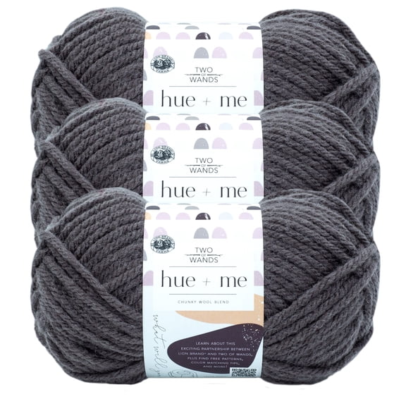 Lion Brand Yarn Hue + Me Shadow Bulky Yarn Acrylic, Wool Yarn 3 Pack