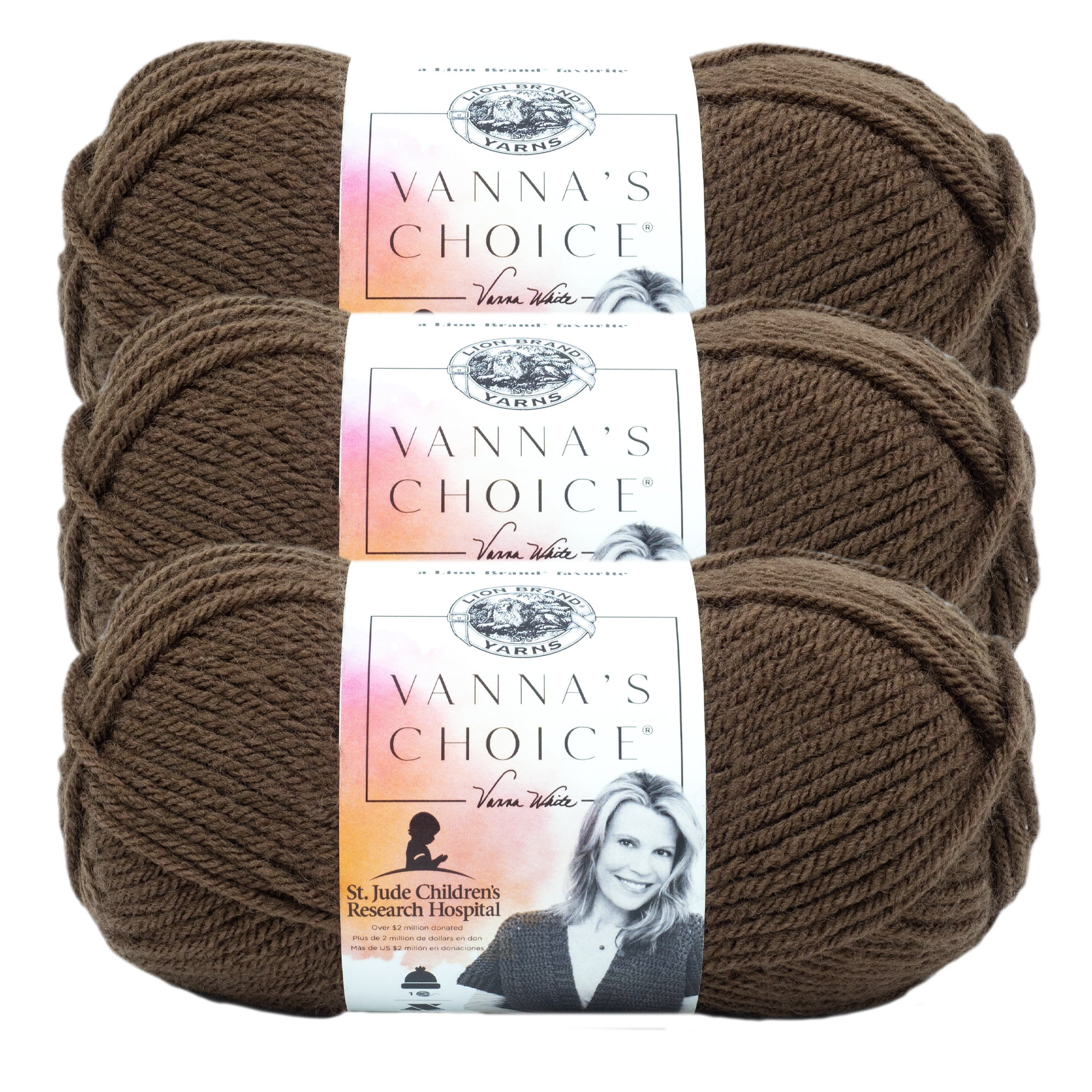 Lion Brand Yarn Vanna's Choice Chocolate Medium Acrylic Yarn 3