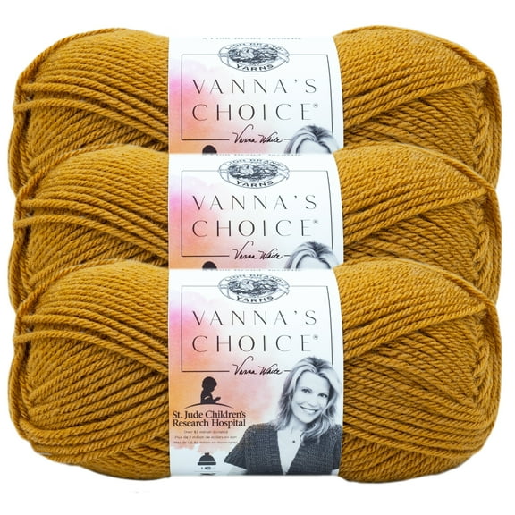 Lion Brand Yarn Vanna's Choice Honey Medium Acrylic Yarn 3 Pack