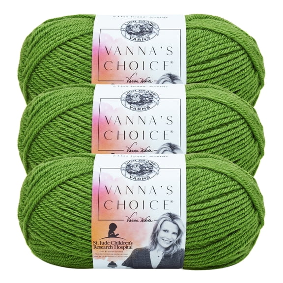 Lion Brand Yarn Vanna's Choice Kelly Green Medium Acrylic Yarn 3 Pack