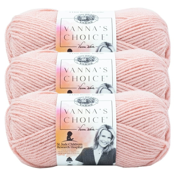 Lion Brand Yarn Vanna's Choice Pink Medium Acrylic Yarn 3 Pack