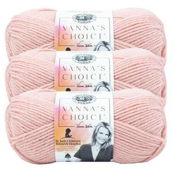 Lion Brand Yarn Vanna's Choice Pink Medium Acrylic Yarn 3 Pack