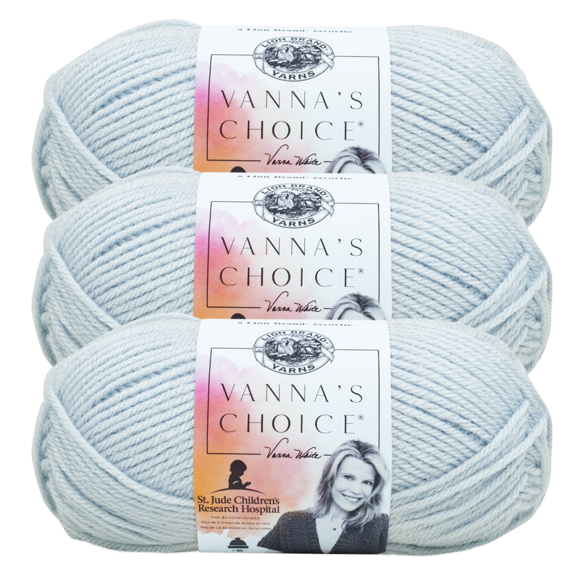 Lion Brand Yarn Vanna's Choice Silver Blue Basic Medium Acrylic Blue ...