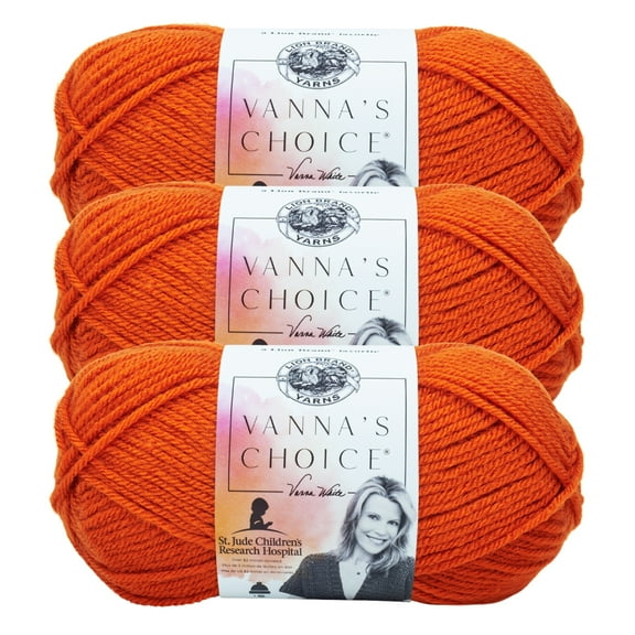 Lion Brand Yarn Vanna's Choice Terracotta Medium Acrylic Yarn 3 Pack
