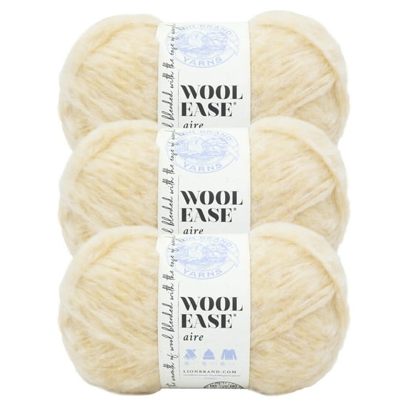 Lion Brand Yarn Wool-Ease Aire Buttercup Super Bulky Acrylic, Wool, Polyester Yarn Yellow 3 Pack