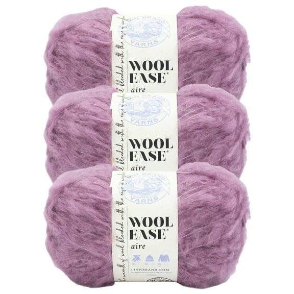 Lion Brand Yarn Wool-Ease Aire Lilac Super Bulky Acrylic, Wool, Polyester Yarn 3 Pack
