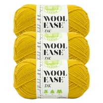 Lion Brand Yarn Wool-Ease DK Goldenrod Light Acrylic, Wool Yellow Yarn 3 Pack
