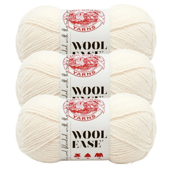 Lion Brand Yarn Wool-Ease Fisherman Medium Acrylic, Wool Yarn 3 Pack