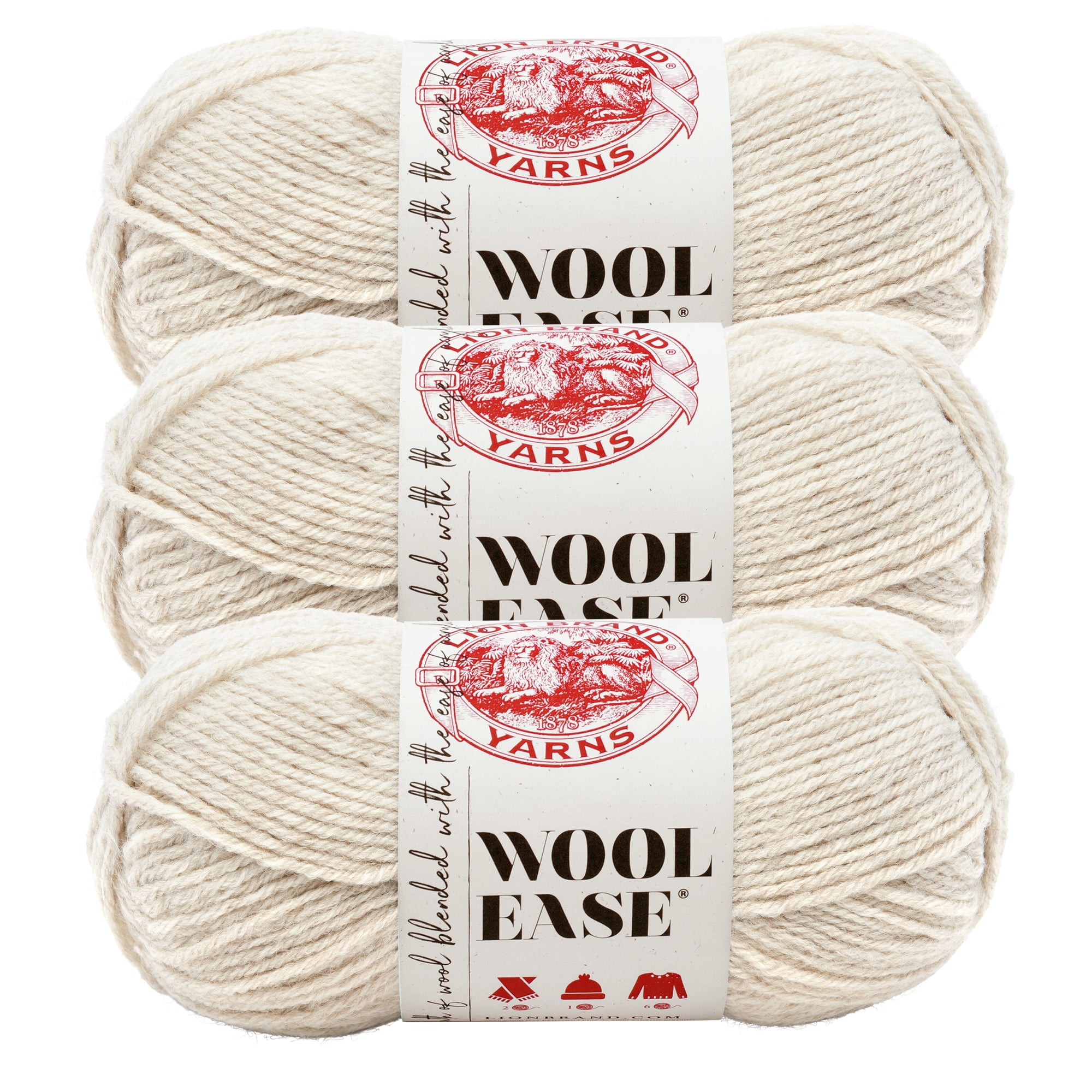 Lion Brand Yarn Wool-Ease Thick & Quick Yarn, Soft and Bulky Yarn for  Knitting, Crocheting, and Crafting, 3 Pack, Succulent : : Home &  Kitchen