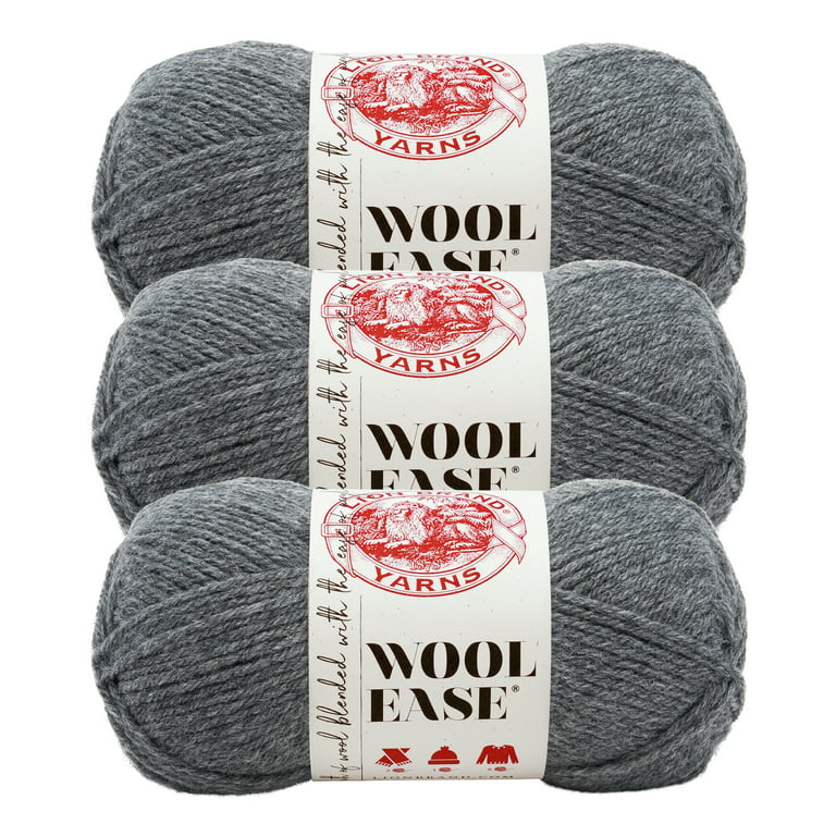 Lion Brand Yarn Wool Ease Oxford Grey Classic Worsted Medium Acrylic, Wool  Gray Yarn 3 Pack