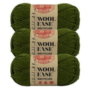 Lion Brand Yarn Wool-Ease Recycled Olive Medium Recycled Acrylic, Recycled Wool Green Yarn 3 Pack