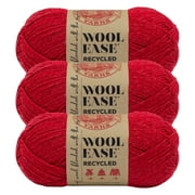 Lion Brand Yarn Wool-Ease Recycled Red Medium Recycled Acrylic, Recycled Wool Red Yarn 3 Pack