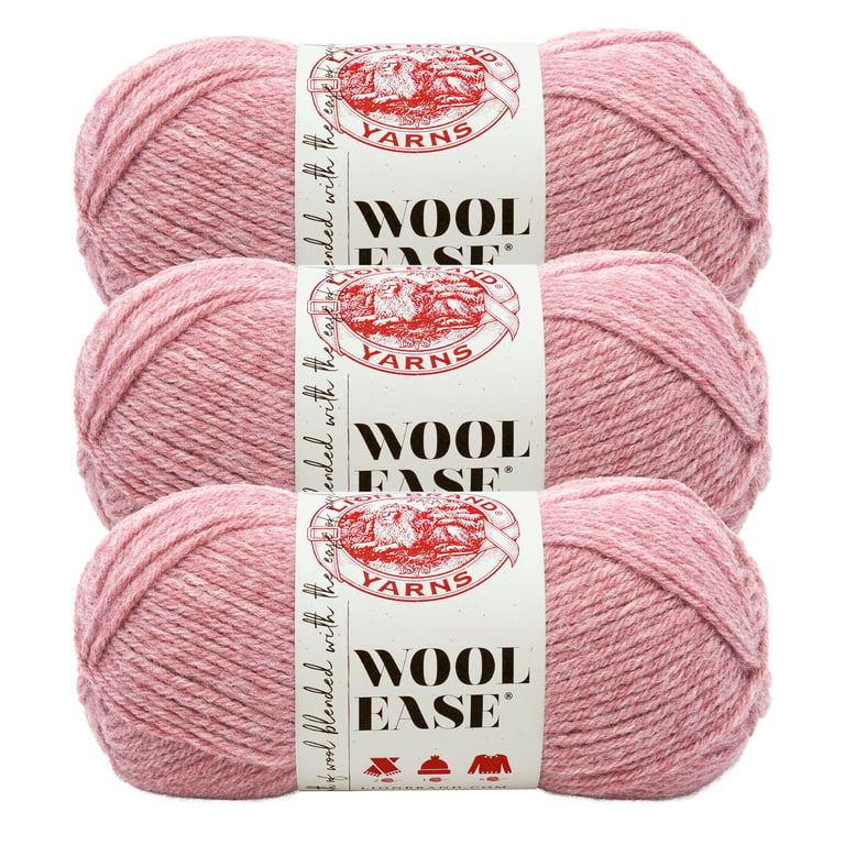 Lion Brand Yarn Wool-Ease Rose Classic Worsted Medium Acrylic, Wool Pink  Yarn 3 Pack