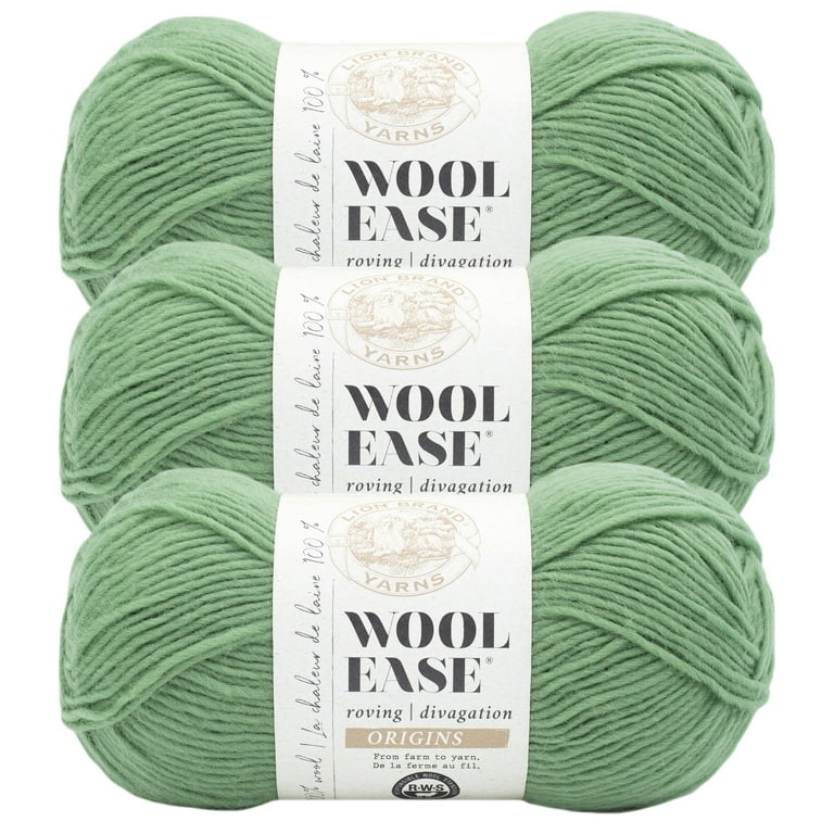 Lion Brand Yarn Wool-Ease Roving Origins Willow Medium Wool Green Yarn 3 Pack Lion Brand Yarn Wool-Ease Roving Origins Willow Medium Wool Green Yarn 3 Pack
