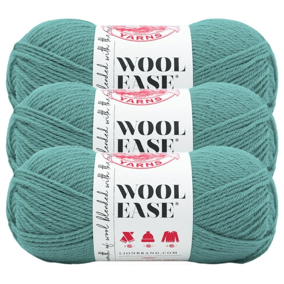 Lion Brand Yarn Wool-Ease Stillwater Medium Acrylic, Wool Yarn 3 Pack