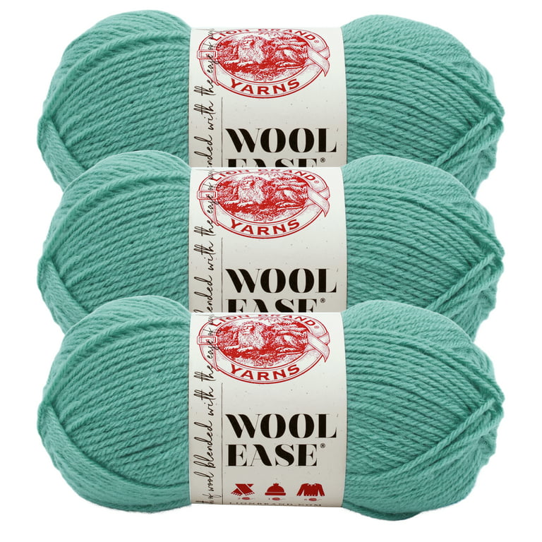 Lion Brand Yarn Wool-Ease Succulent Wool Blend Medium Acrylic, Wool Green  Yarn 3 Pack 
