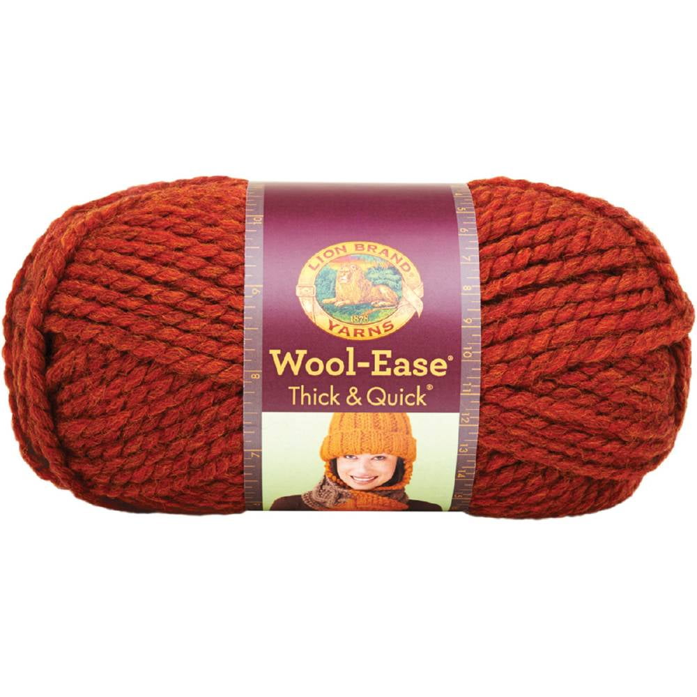 Lion Brand Wool-Ease Thick & Quick Yarn Size 6 Super Bulky Gray Orange  Variegate