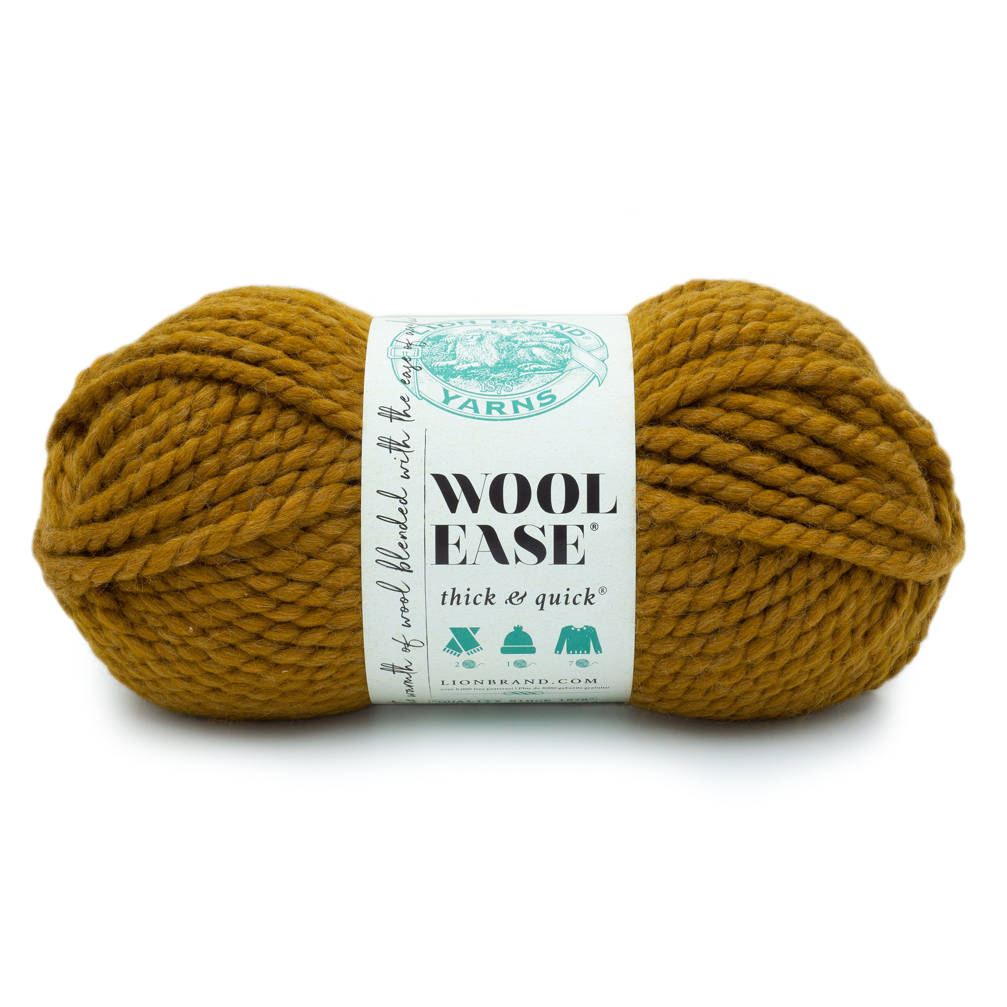 Lion Brand Yarn Wool-Ease Thick & Quick Flax Super Bulky Acrylic
