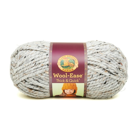 Lion Brand Yarn Wool Ease Thick & Quick Grey Marble 640-154 Classic Wool Yarn