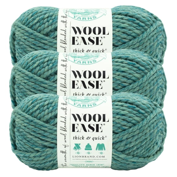 Lion Brand Yarn Wool-Ease Thick & Quick Hydro Super Bulky Acrylic, Wool Multi-color Yarn 3 Pack