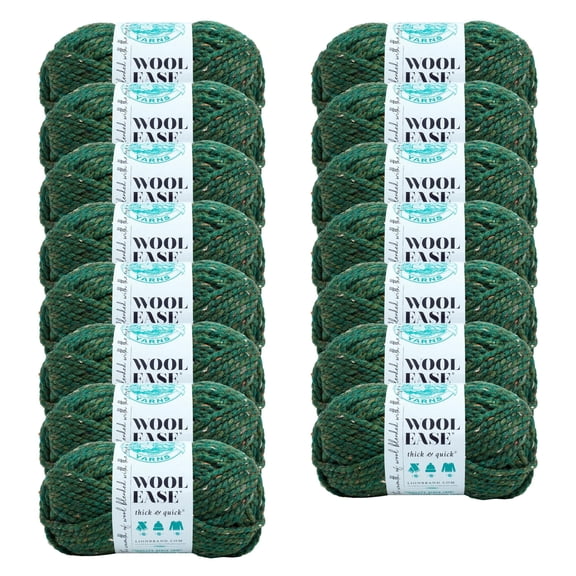 Lion Brand Yarn Wool-Ease Thick & Quick Kale #6 Super Bulky, Acrylic/Wool 6 oz/170 g, 106 yds/97 m, 15-Pack