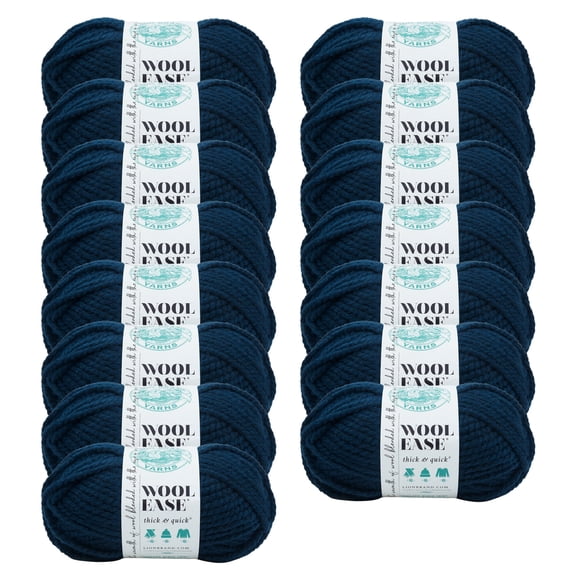 Lion Brand Yarn Wool-Ease Thick & Quick Petrol Blue #6 Super Bulky, Acrylic/Wool 6 oz/170 g, 106 yds/97 m, 15-Pack
