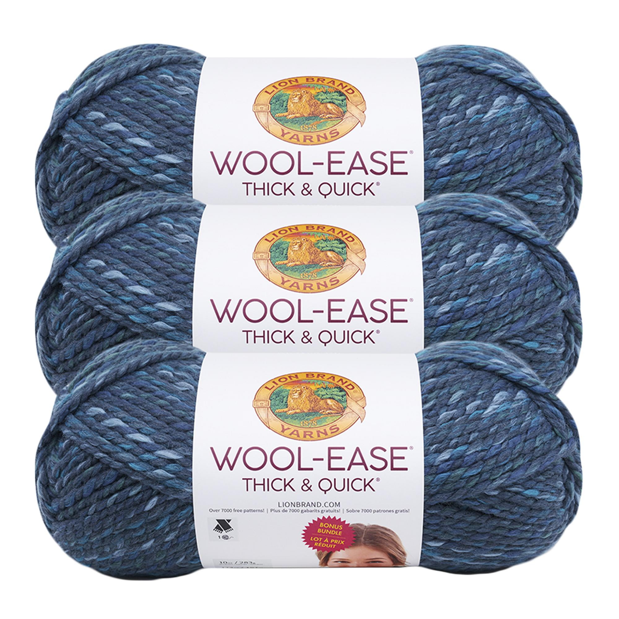 Lion Brand Yarn WoolEase Thick and Quick Bonus Bundle Dusk Classic