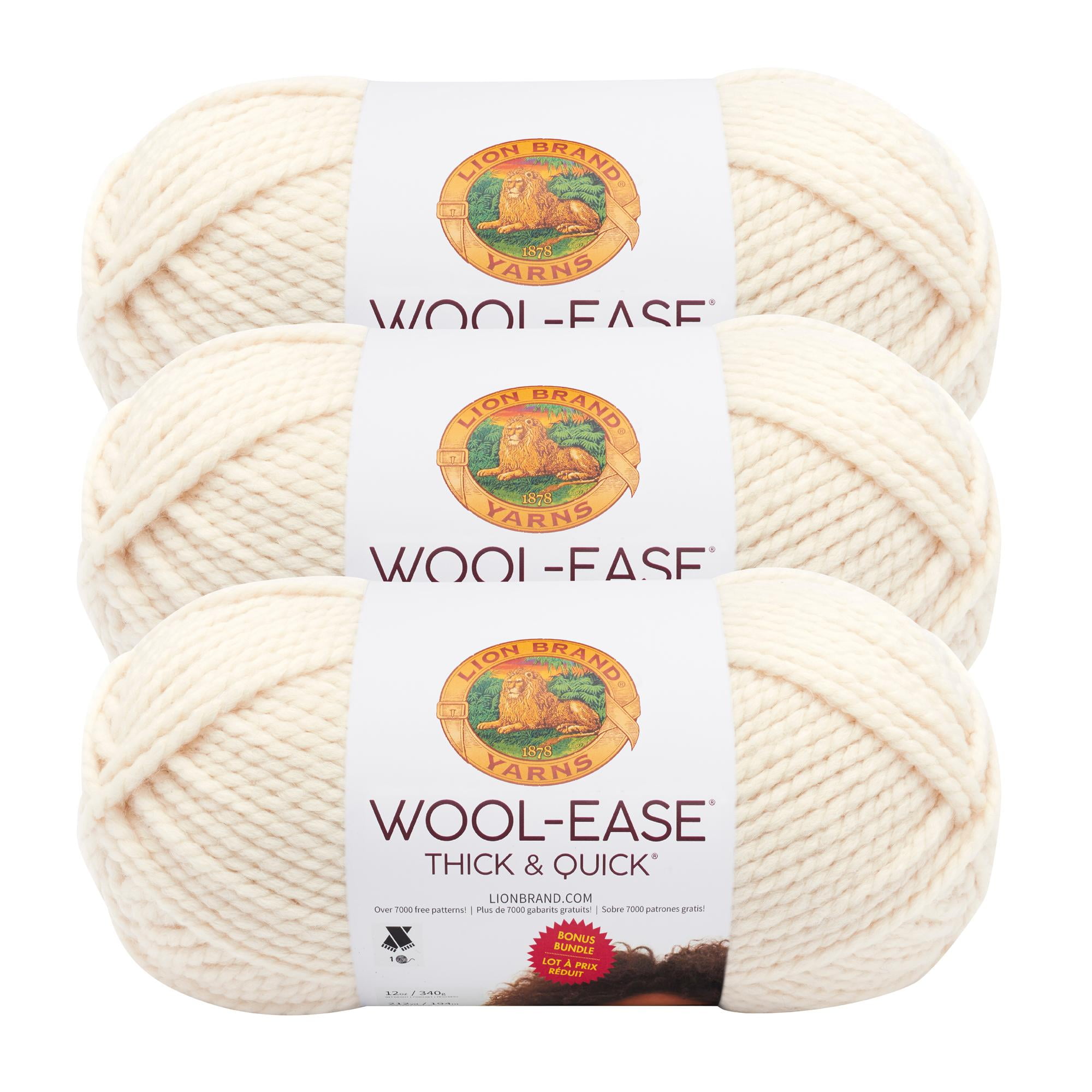 Lion Brand Wool Ease Thick & Quick Bonus Bundle Yarn 3 Bundle by Lion Brand