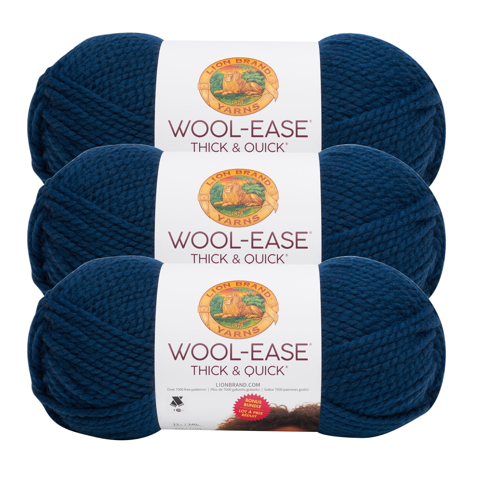 3 Pack) Lion Brand Wool-ease Thick & Quick Yarn - Campfire : Target