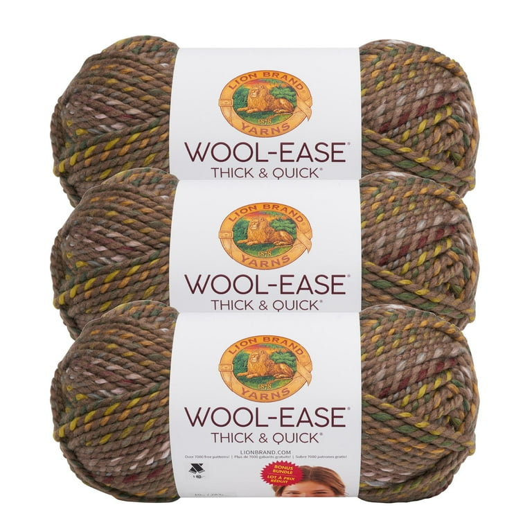 Lion Brand Yarn Wool Ease Thick and Quick Bonus Bundle Urban Camo