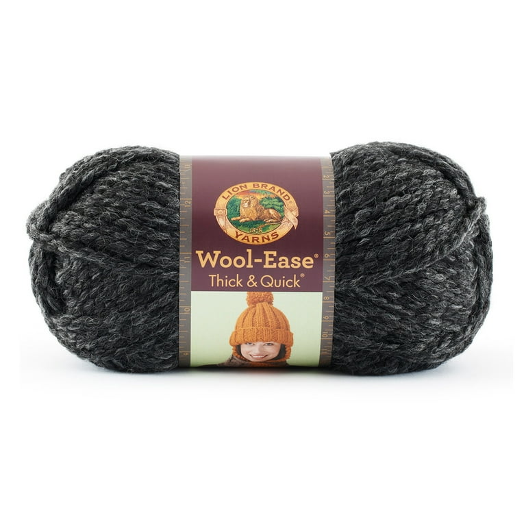 Lion Brand Yarn Wool-Ease Thick and Quick Charcoal 640-149 Classic