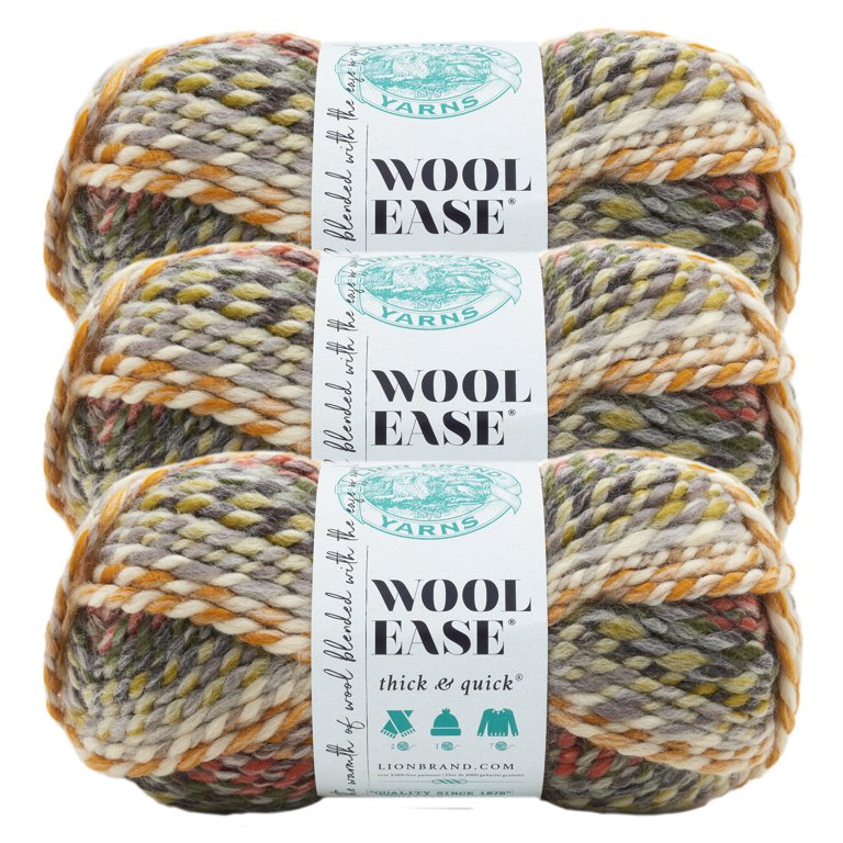 Lion Brand Wool-Ease Thick & Quick Yarn-Crimson Stripes, 1 count
