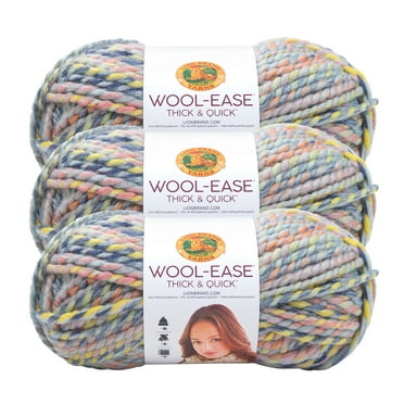 Lion Brand Yarn Wool-Ease Thick and Quick Dreamcatcher Classic Super Bulky Acrylic, Wool Multi-color Multi-Color Yarn 3 Pack